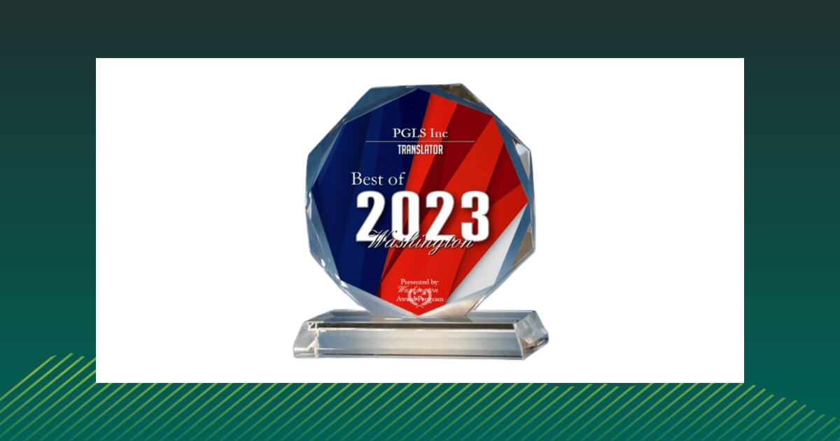 PGLS Receives 2023 Best of Washington Award